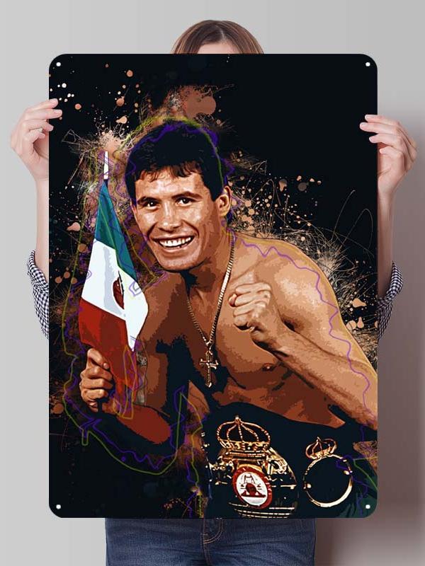 Julio Cesar Chavez Boxer Metal Signs Gaming Room Decoration Custom Metal Plates Boxing Poster for Wall Art Decoration Retro Home