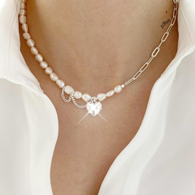 Стерлингового Серебра 925 пробы, оригинальные сертифицированные роскошные женские украшения, жемчужное ожерелье в стиле барокко, женские цепочки в форме сердца, подвески, очаровательный женский подарок