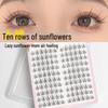 Lazy Trilogy: Natural Sunflower Eyelashes - 10 Rows of Large Capacity, Segmented, Super Thin Stem False Eyelashes for Novices