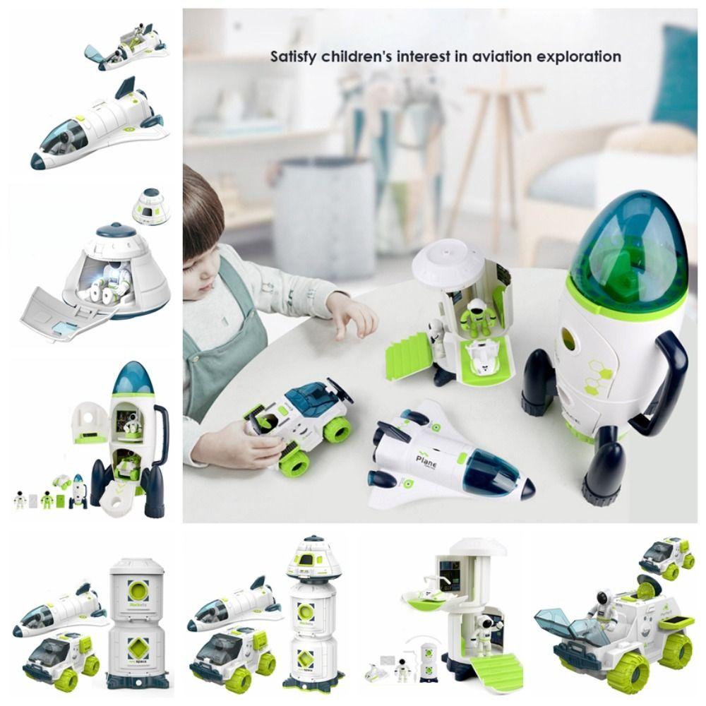 Space Station Acousto Optic Space Toys Rocket Spacecraft Model Space Shuttle Toys Toy for Kid