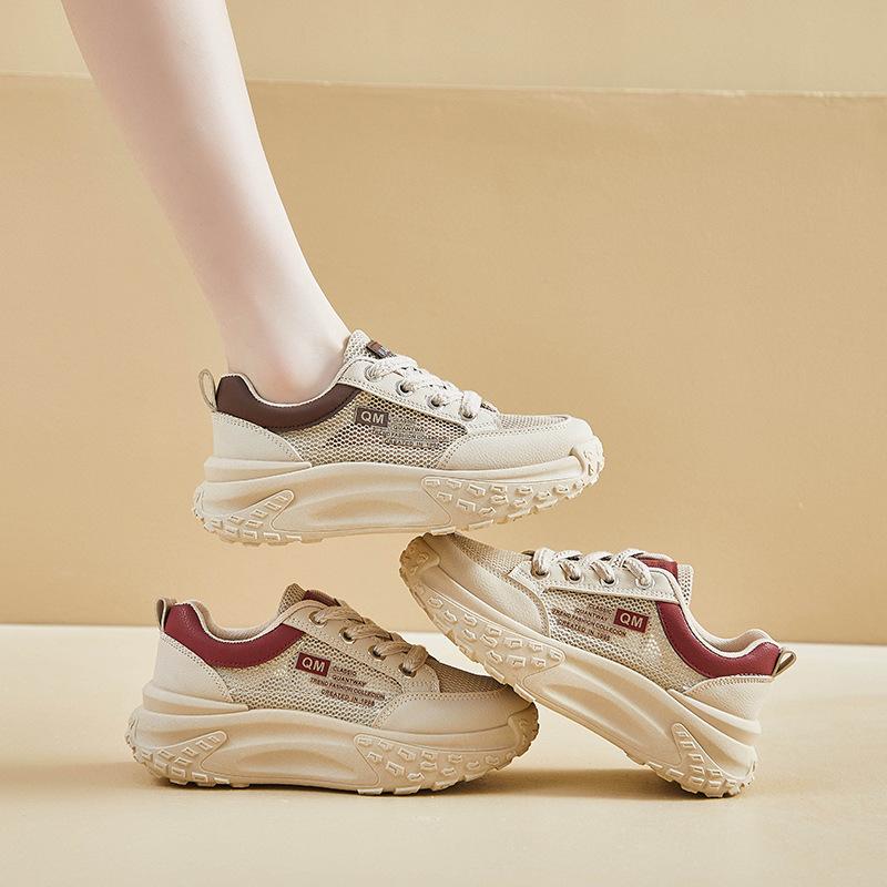 Women Vulcanized Shoes Korean Style New Dad Shoes Women Summer Student Running Sports and Leisure Mesh Breathable Shoes