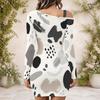 Women Plus Size Abstract Printed One Shoulder Long Sleeve Bodycon Mini Dress