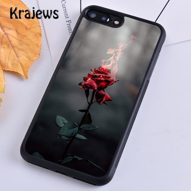 Мягкий чехол для телефона Krajews Burning Love Rose для iPhone 14 5 SE 6s 7 8 plus XR XS 11 12 13 pro max Samsung S21 S22ultra Plus