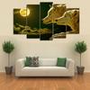 5 Picture Wolf And Moon Canvas Painting Wall Art Pictures For Living Room Modern Decorative Animal Pictures Home Room Decor No Frame