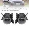 Pair Front Bumper Fog Light Lamp Bulb Housing For BMW E60 5-Series  2004-2007