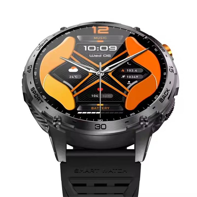 K69 Смарт-часы 1,75-дюймовый Amoled экран светодиодный фонарик для мужчин Bluetooth звонок спортивный фитнес-трекер монитор здоровья умные часы