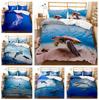 3D Ocean Animal Bedding Set Ocean Duvet Cover 2/3 Piece Set Soft Zipper AU180 * 210 Full Size Luxury Home Textile
