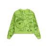 Li Ning Disney Collaboration Series Monsters University Cartoon Print Флисовый кардиган для женщин Топы лимонно-зеленого цвета AMBT140-2