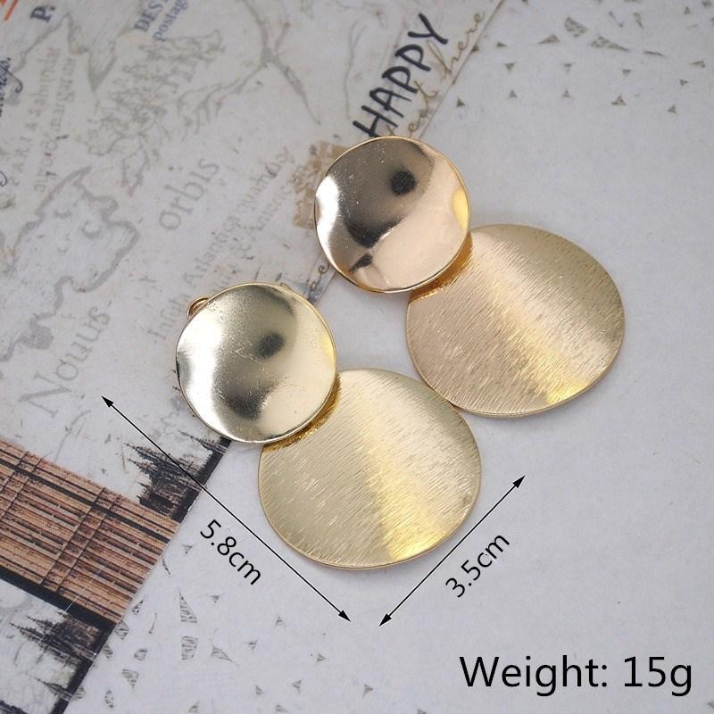 Металлические массивные серьги в стиле ретро для женщин, модные европейские длинные серьги с круглыми звездами и квадратами неправильной геометрии, длинные серьги, ювелирные изделия