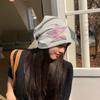 Autumn and Winter Solid Color Ear Protection Beanie Hat Women Warm Cap Letter Hat Korean Style Caps