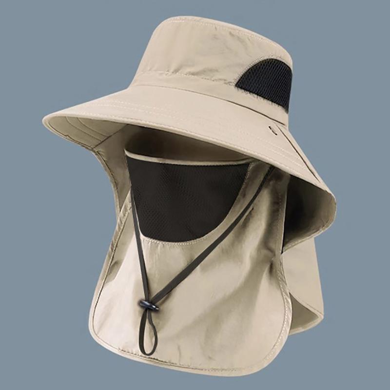 Summer Sun Hats Uv Protection Outdoor Hunting Fishing Cap For Men Women Hiking Camping Visor Bucket Hat Neck Flap Fisherman Hat