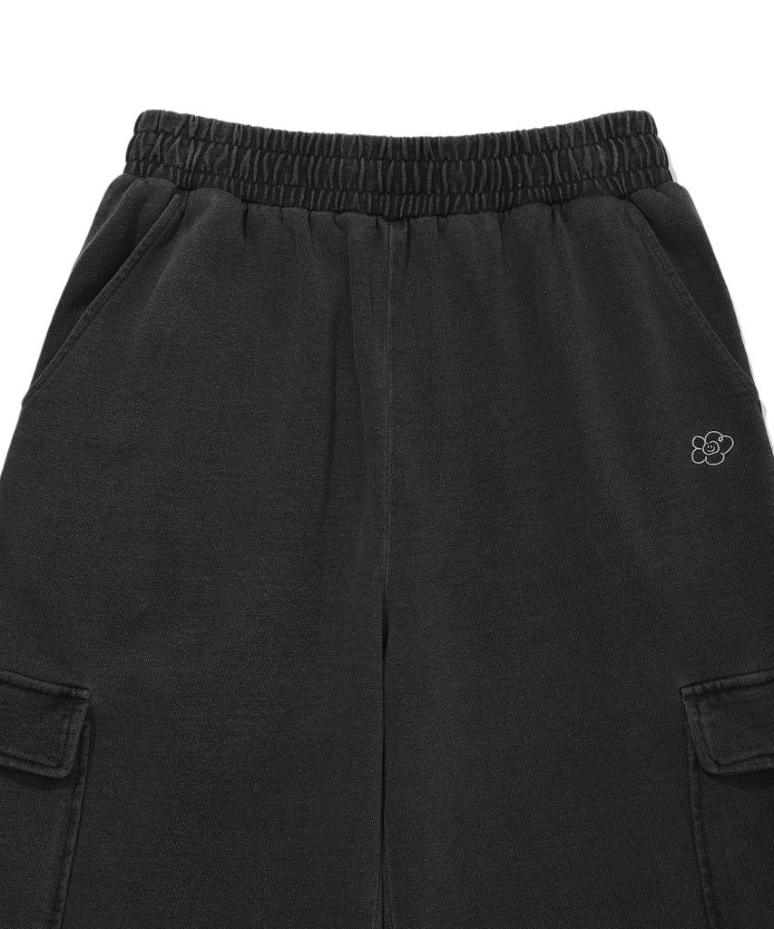 WACKY WILLY Women'S Semi-Wide Washed Cargo Pants Grey