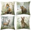 Декоративные наволочки с принтами дикой природы: Дизайн Лиса, Медведь, Олень и Кролик Чехол на подушку для дивана украшение для дома и комнаты