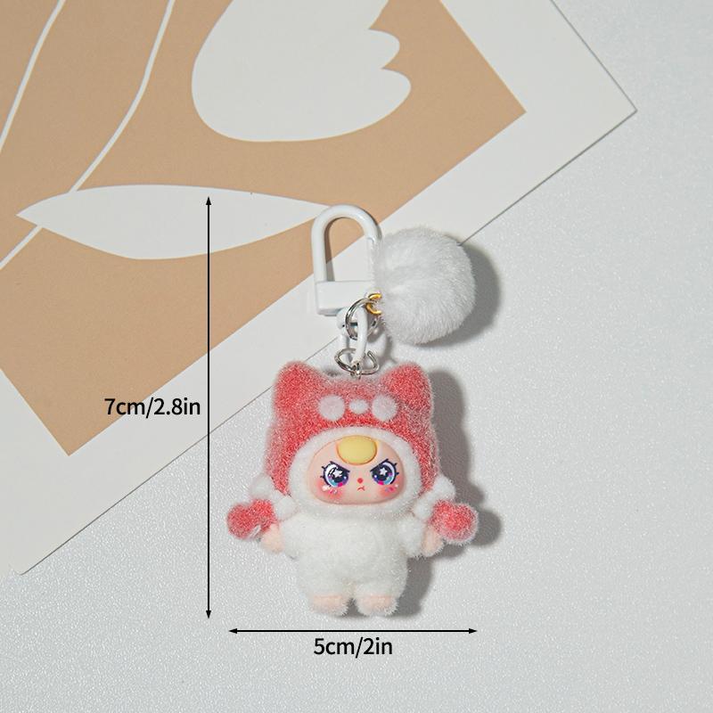 Cute Plush Keychains Party Gifts Kawaii Keychain Phone Chain New Year Xmas Party Favors Gift Baby Face Cute Aesthetic Keychain
