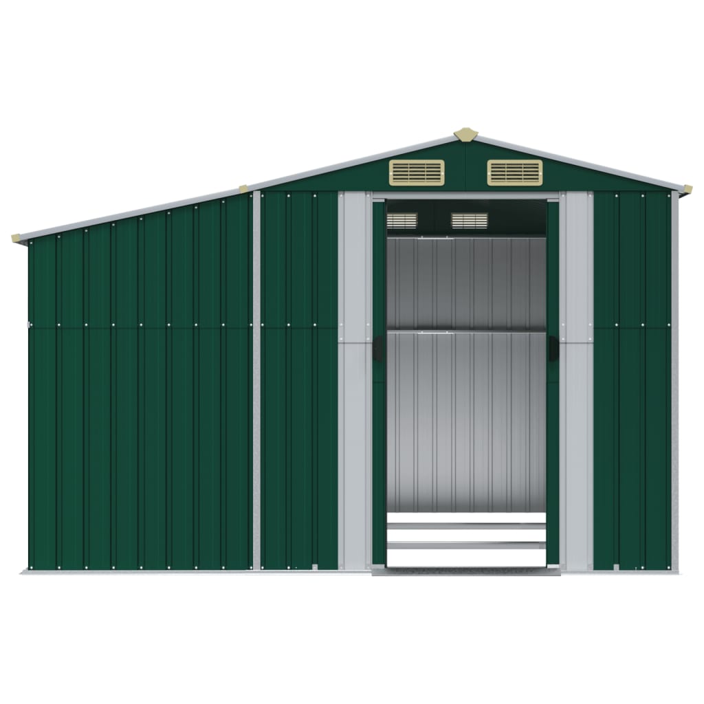 Garden Shed Green 277x279x179 cm Galvanized Steel