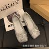 Женские серебряные балетки Xiaoxiangfeng Doudou Shoes ~ Сверкающие маленькие кожаные туфли ~ Туфли Мэри Джейн Весна и Лето