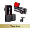 2''IPS Dash Cam 3way Driving Recorder Reversing Image Night Vision Fill-In Light HD 1080P Wide-Angle Dvr Car Charge Black Box