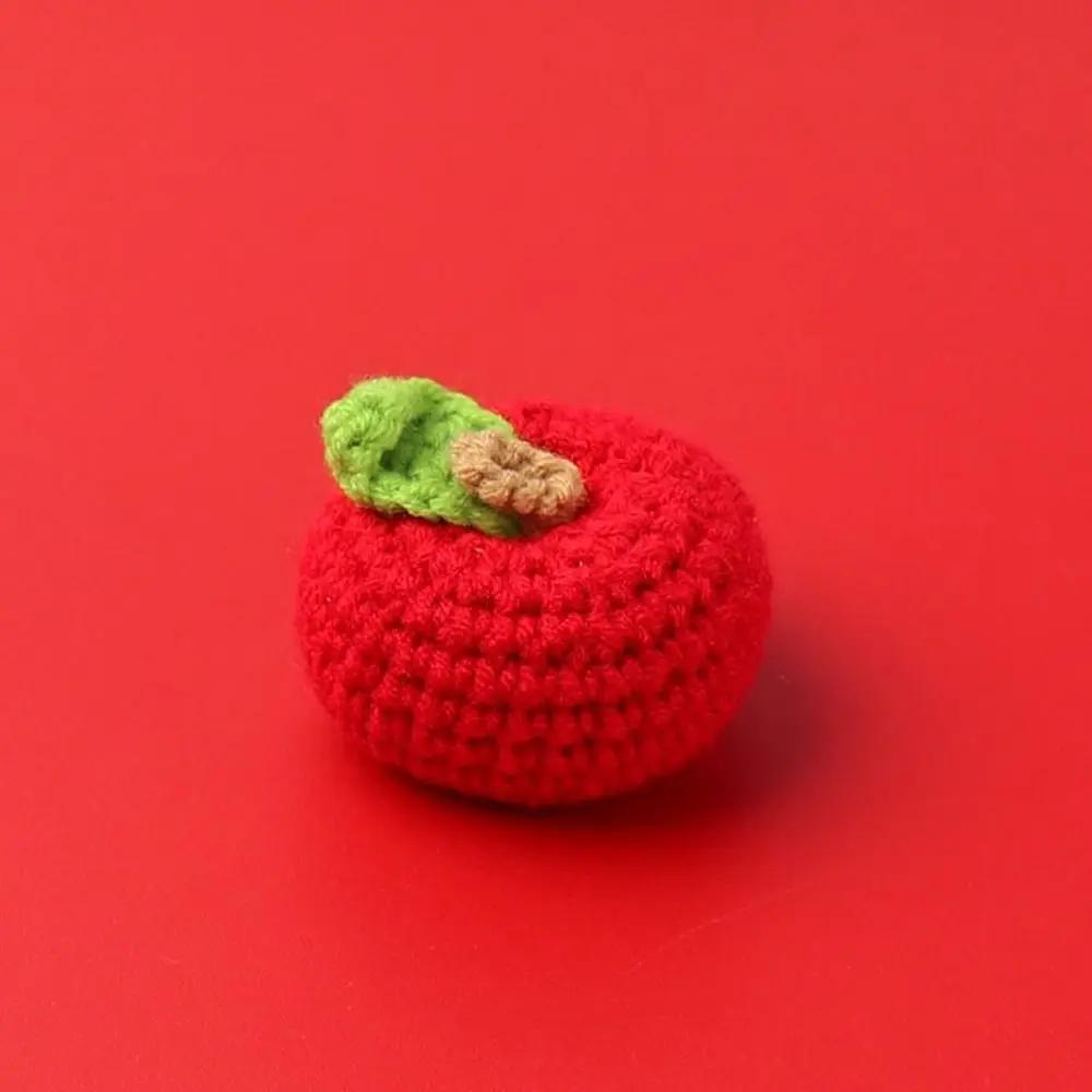 Cartoon Wool Cute Fruit Orange Sunflower Hand Knitted Strawberry Artificial Fruit Wool Crochet Handmade Crochet Pumpkin Fruit