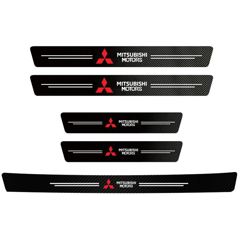 Car Carbon Fiber Door Sill Sticker Auto Protector Strip Waterproof For Mitsubishi Accessories Lancer Outlander ASX Colt I200 Ex