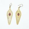 Brass Gold Plated Women's Earring, Natural Gemstone Cabochon Jewelry, Fashion Jewelry, Handmade Earring, Garnet Earring SMG231