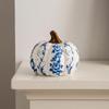 Ceramic Pumpkin Ornament Blue-and-White Tabletop Autumn for Living Room