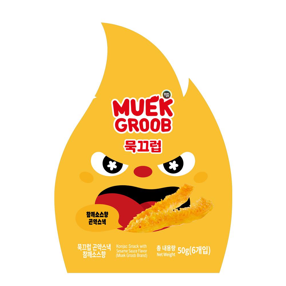 Mukkeureop Konjac Snack Sesame Sauce Flavor / Crab Curry Flavor (6 pcs) Choose 1 of 2