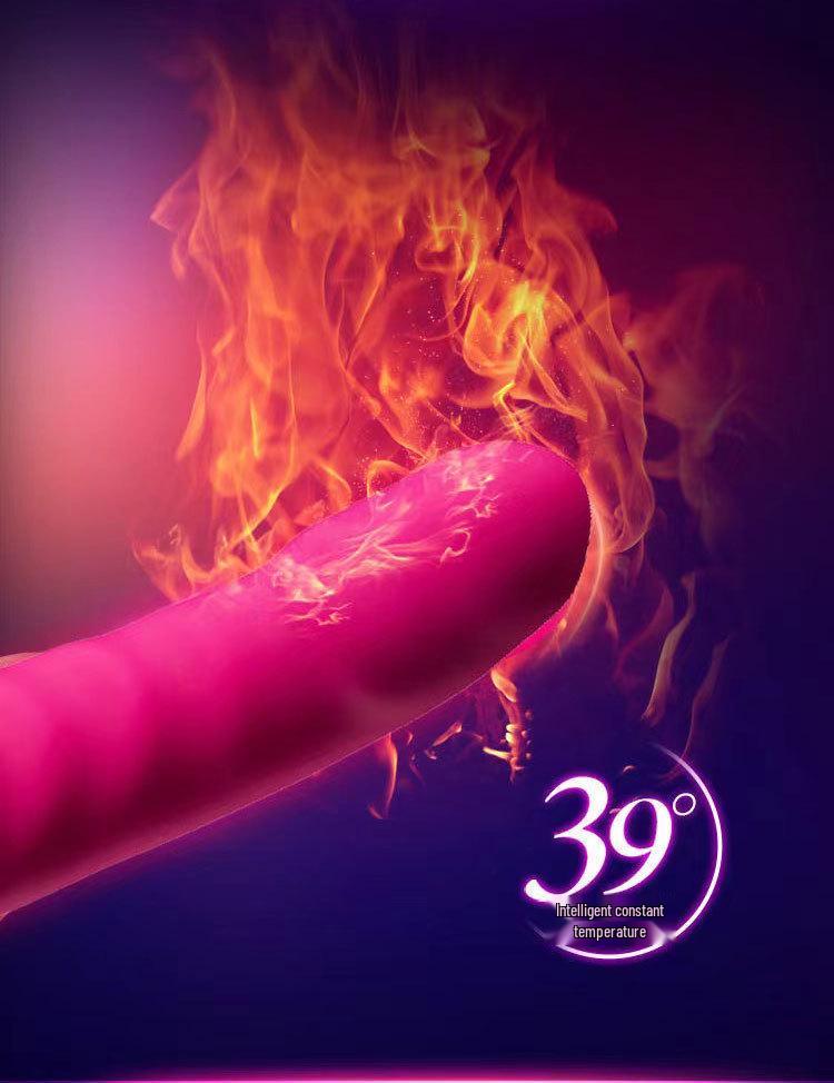 Перезаряжаемый двухголовочный мультичастотный вибратор с подогревом и силиконовым покрытием