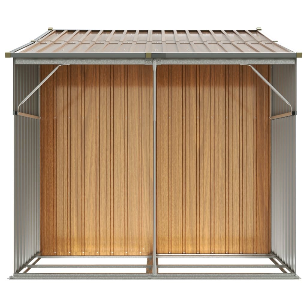 Garden Shed Light Brown 277 x 192.5 x 179 cm Galvanized Steel