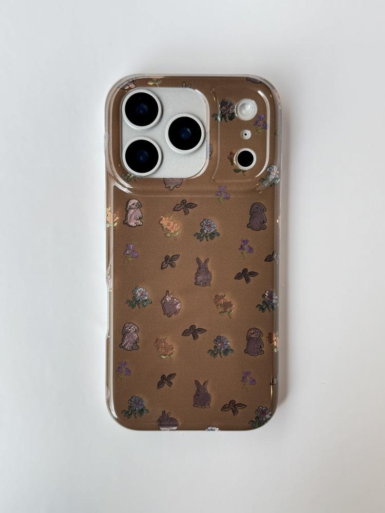 Милый чехол для телефона iPhone 17 16 15 14 11 12 13 Pro Max Plus с узором из кроликов и плюшевой подвеской-кроликом. Милый и уникальный задний чехол