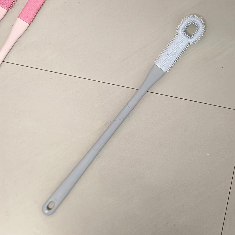 Щетка для чистки и массажа пальцев ног 2 в 1 - Мягкая резиновая пемза для удаления омертвевшей кожи, длинная ручка без запаха, скребок для ног - Батарейки не требуются