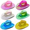 Pearlescent Shine Neon Western Hat Glamorous Western Cowboy Hat Glitter Cowgirl Hat  Holiday Event