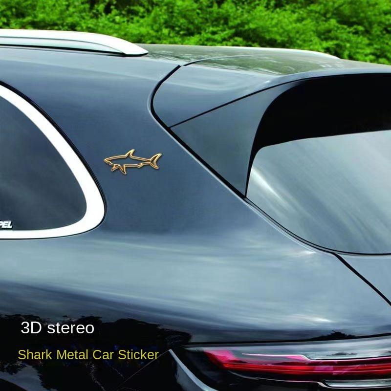 3D Металлическая Наклейка Стиль Автомобиля Полый Знак Рыбы Акулы Значок Наклейки Автомобили Мотоцикл Компьютер Крышка Топливного Бака Аксессуары 2024
