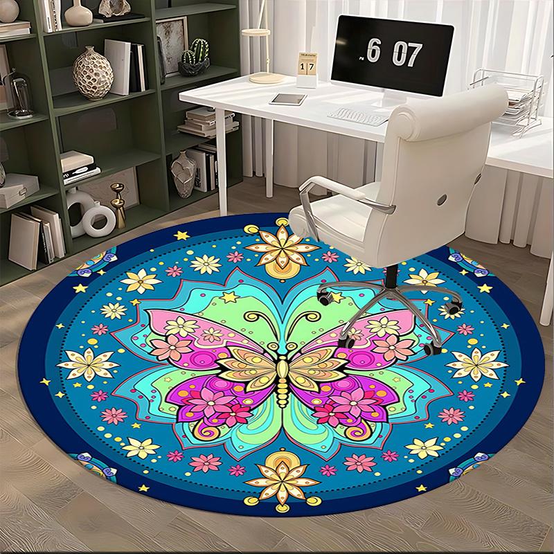 Colorful Butterfly Office Carpet Chair Mats, Home Decor, Office Carpet, Gift for Any Room1118153a