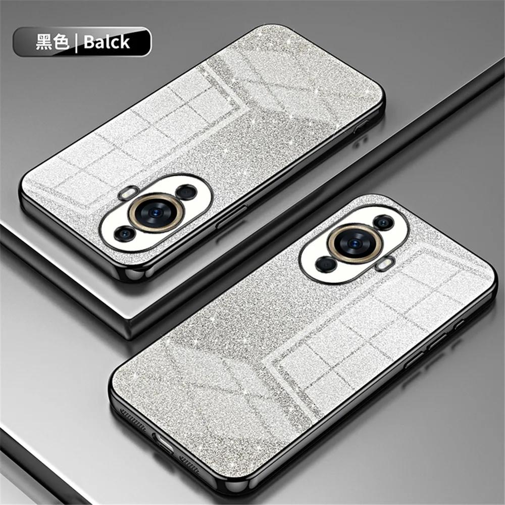Gradient Glitter Plating Clear Phone Case, Soft Silicone Shockproof Cover For Huawei Nova 11 12 10 9 SE 8i 7I 5i Pro 5T Y90