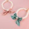Necklace Adjustable Bright Color Lobster Clasp Design Allergy Free Easy-wearing Show Unique Charm Resin Imitation Pearl Pet Cat Bow-knot Necklace Pet