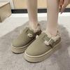 2024 зимние женские ботинки на плоской подошве с нескользящей подошвой из плюша, теплые зимние ботинки, винтажные мокасины, легкие ботильоны без застежек, женская обувь