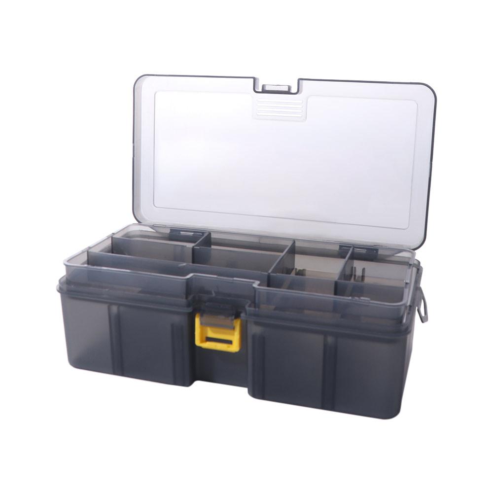 Flip Cover Fishing Tackle Box Double Layer Bait Storage Container Fishing Tool