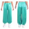 Kids Performance Bloomers - Loose Satin Belly Dance Pants with Elastic Waistband for Parties & Shows