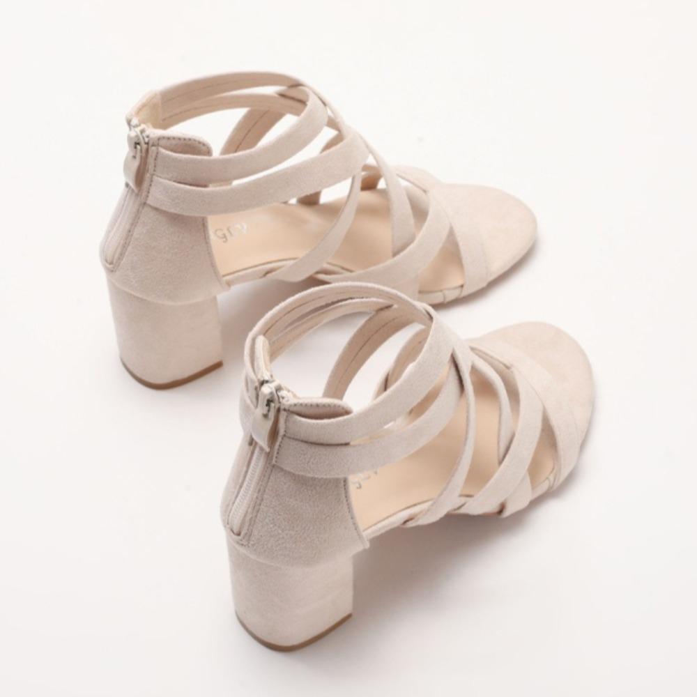 Босоножки Женские Мода 2025 Новые Универсальные Толстый Каблук Римский Стиль Высокие Каблуки Женские Босоножки Задняя Молния Летняя Женская Обувь