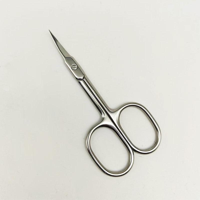 Ножницы для кутикулы из нержавеющей стали с изогнутыми лезвиями и эргономичной ручкой для точного ухода за ногтями