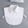 New Women White Lace Fake Collar Vintage Shirt Detachable Collar Front Tie Men Lapel Blouse Top Sweater Cotton False Collars