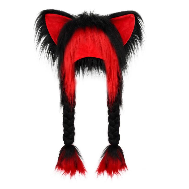 Fursuit Hood With Cat Ears Anime Cosplay Headpiece Y2K Fluffy Unisex Costume Accessory Adult