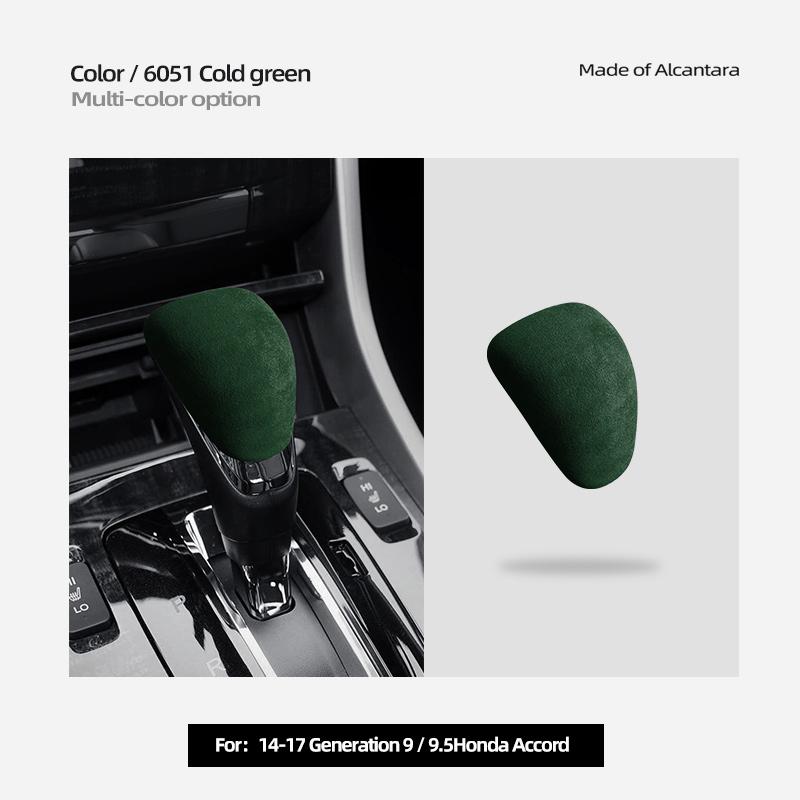 For Honda Accord 9/9.5 Alcantara suede Gear Shifter Gear Protector Head Cover Car Gear Head Shift Knob Handle Cover Trim Sticker
