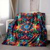 1pc Psychedelic Patterns Soft & Warm Polyester Knit Blanket, Digital Printed, All-Season Throw for Napping, Traveling, Sofa yy250906015