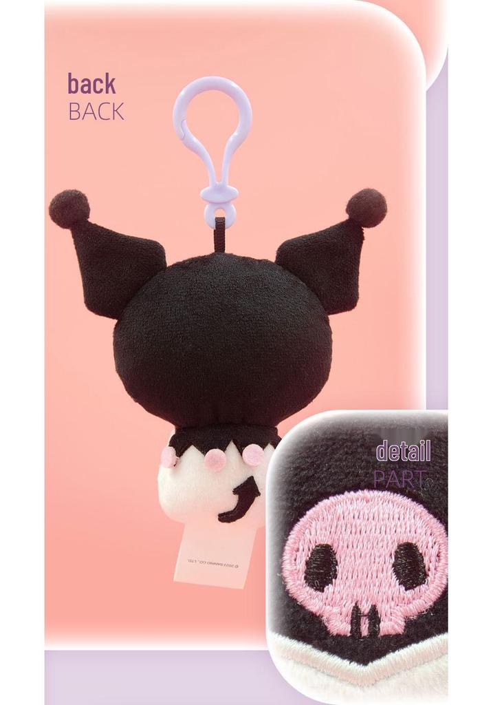 Плюшевый кулон Sanrio Kuromi в форме сердца - Брелок для детской сумки Подарок
