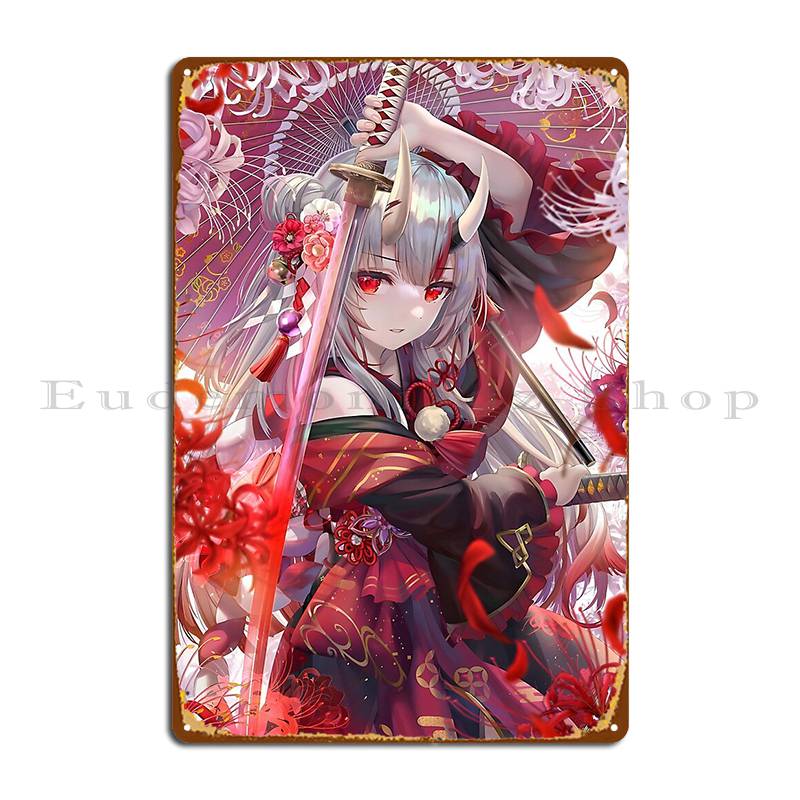 Mfoever Hololive Nakiri Ayame Metal Sign Party Wall Cave Garage Create Printing Tin Sign Poster