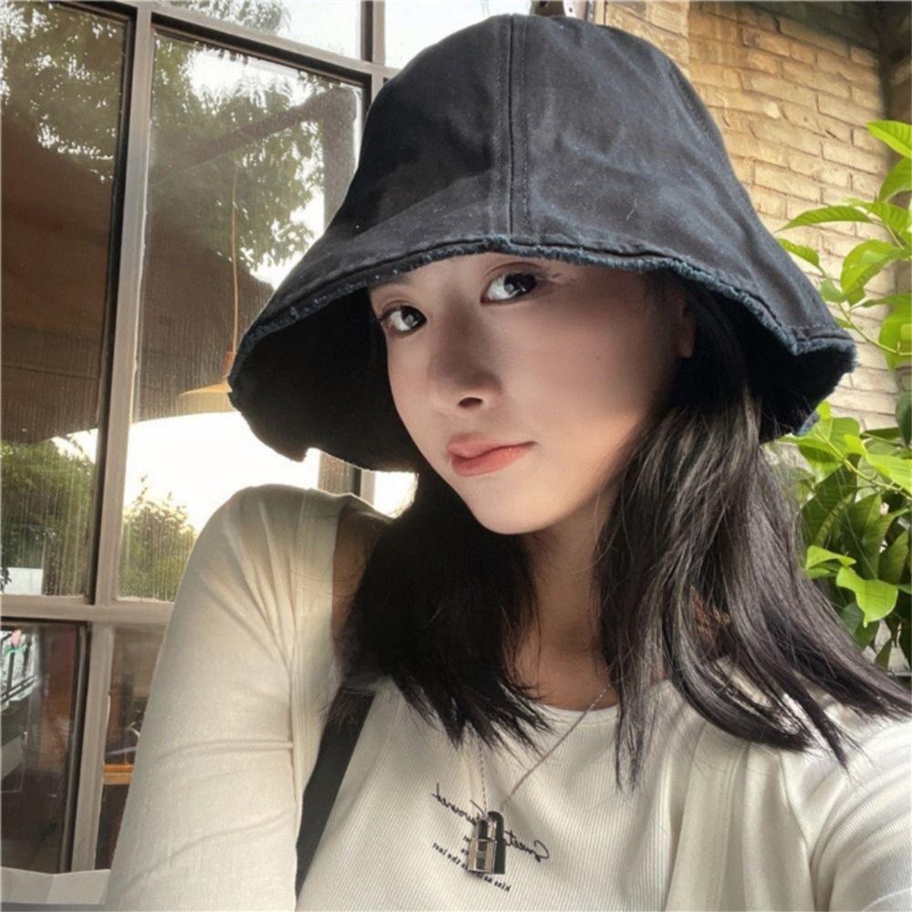 Женская панама с широкими полями, однотонная, для улицы, шляпа рыбака, повседневная хлопковая шляпа-ведро, для улицы