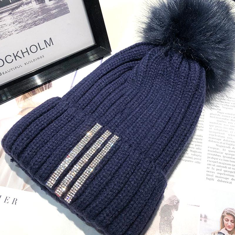 Зимние женские шапки-бини, шапки-бини из искусственного меха для мам и детей, шапки для девочек и мальчиков, теплые вязаные помпоны, женские шапки для подростков и девочек, шапки-бини