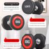 Rubberized Dumbbell Set with Storage Rack