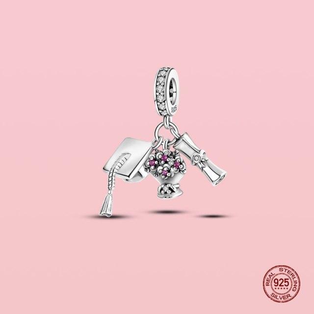 Подвеска из стерлингового серебра 925 пробы, очаровательные бусины для оригинального браслета Panjia, ожерелье, женские украшения